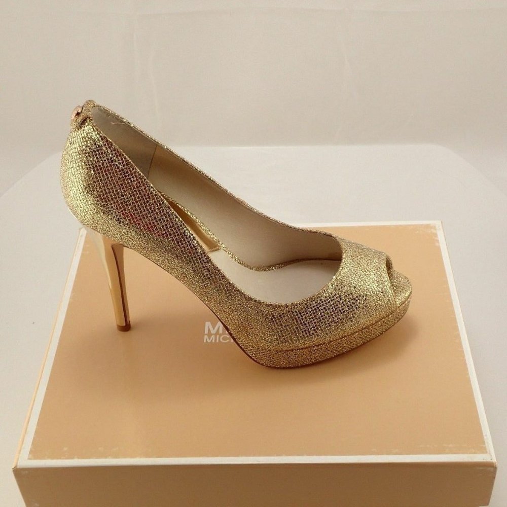 NIB MICHAEL KORS MK 40S3YOHP1D YORK GOLD PLATFORMS